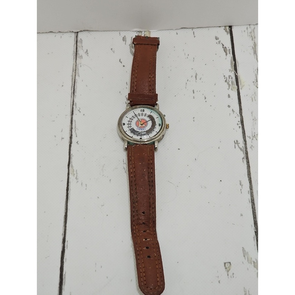 LIONEL TRAIN WATCH Collectible Train Wristwatch Leather Band